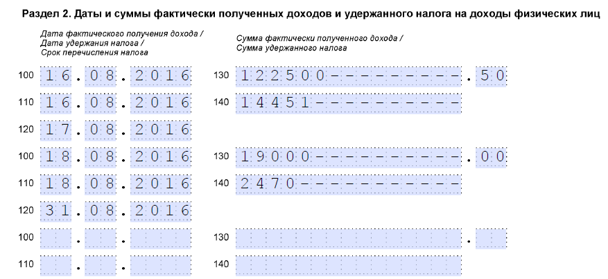 Образец заполнения 6 ндфл за 1 квартал 2022 года на примере