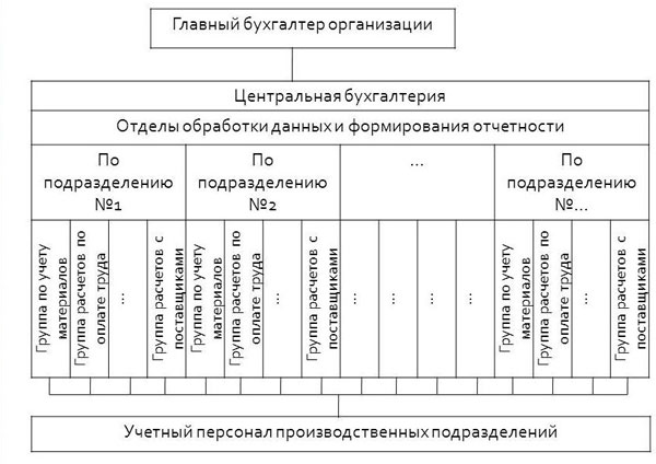 Схема линейно функцилнальной организации бухгалтерского аппарата